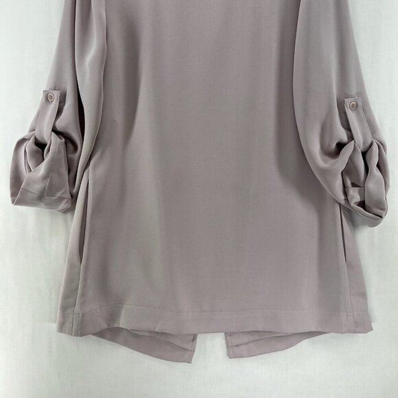 Babaton Blazer Womens Size S Open Front Drape Roll Tab Sleeve Gray/Pink - Picture 6 of 12